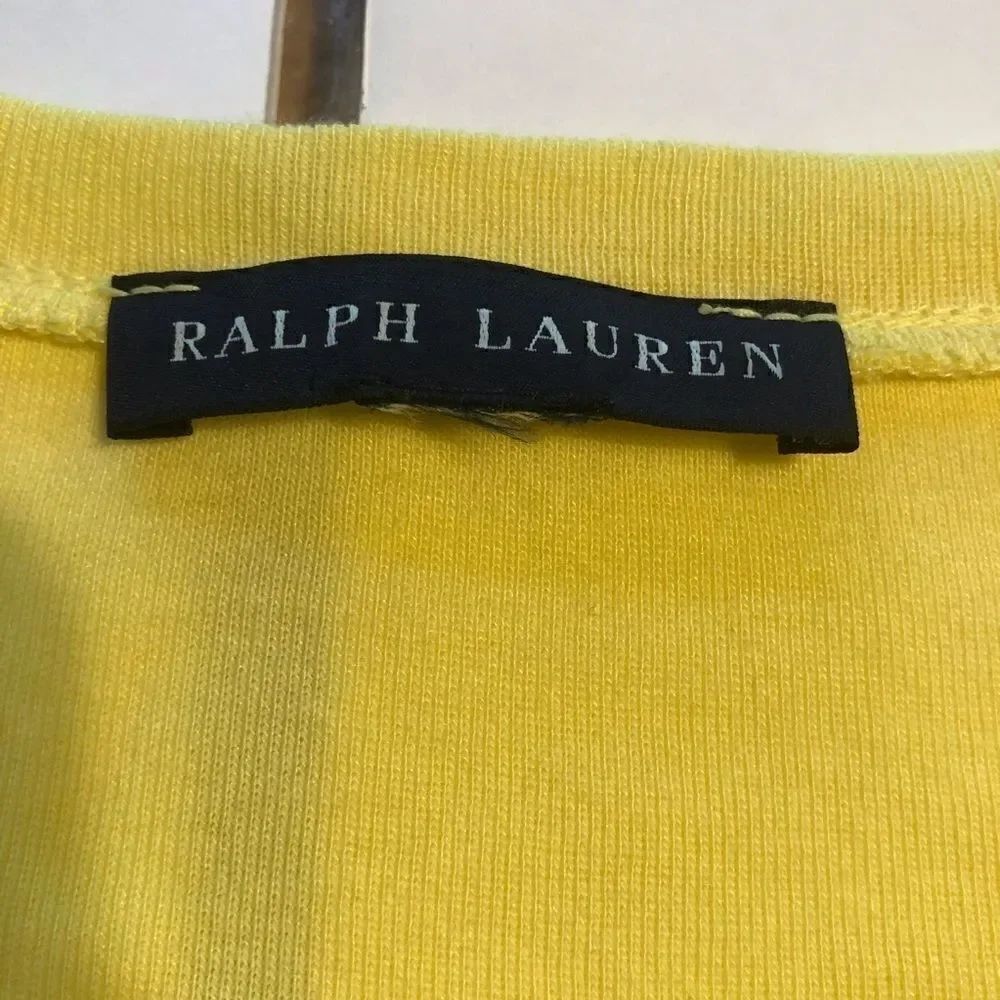 Ralph Lauren Yellow Short Sleeve V-Neck T-shirt Size Small - Picture 3 of 5